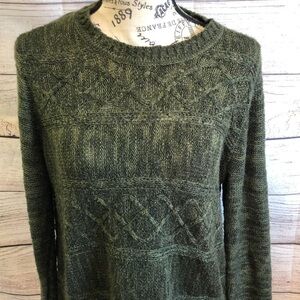 525 American Sweater Crewneck Green Lightweight Size Large